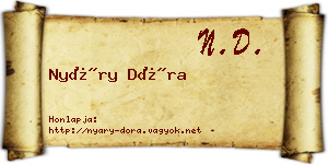 Nyáry Dóra névjegykártya